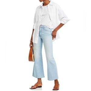 MOTHER hustler sneak flood light wash denim jeans